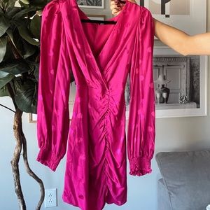 ZARA PINK LONG SLEEVE MINI DRESS